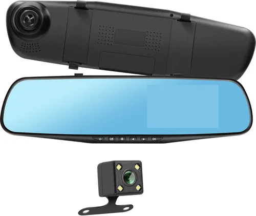 Produktbild Avizar, Dashcam Rückspiegel Vorder- und Rückseite HD 1080P 4 Zoll Bildschirm, Schwarz