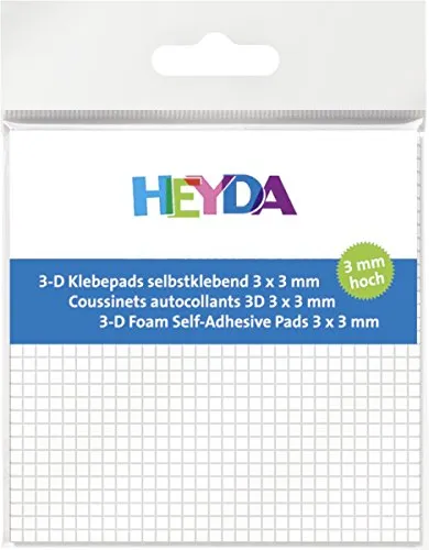HEYDA 3D Klebepads, 3 x 3 mm, weiß, 3 mm hoch 4005329079467