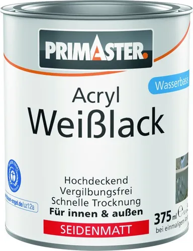 Primaster Acryl Weißlack seidenmatt 375 ml Lack