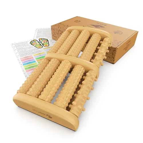 Mr. Fuss Fussmassagegerät, Foot Massager, Fußmassageroller aus Holz, Massagegerät für Füße, Fußmassage Wellness für Zuhause, Fussreflexzonenmassage, Fußmassagegerät, Fussmassage