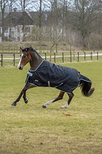 Bucas Anniversary Turnout Light SD 150g - Wasserdichte Weidedecke in Black/Silver - Reit- & Pferdebedarf: Wasserdichte und atmungsaktive Weidedecke mit 150g Füllung, ideal für wechselhaftes Wetter und optimalen Komfort für Ihr Pferd.