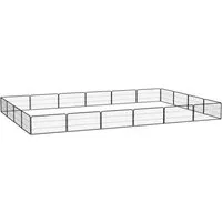 20-tlg. Hundelaufstall Schwarz 100x50cm