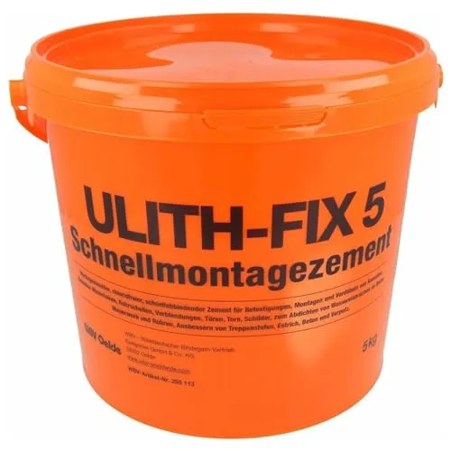 WBV Schnellmontagemörtel Ulith-Fix 5, 1 kg 255110 (Schnellmörtel Schnellzement Schnellmontagezement Schnellbinder Montagemörtel Montagezement), wasserfest, wasserdampfdurchlässig