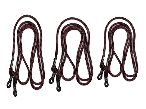 Braune Brillenkordel - 3er Pack - für Lesebrille Sportbrille Sonnenbrille