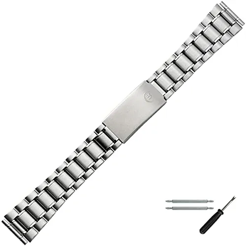 MARBURGER Uhrenarmband 18mm Edelstahl Silber mit Werkzeug - Widerstandsfähiges Edelstahl-Uhrenarmband mit 18mm Breite. Inklusive praktischem Montage-Set für einfachen Austausch. Ideal für klassische Uhrenmodelle.