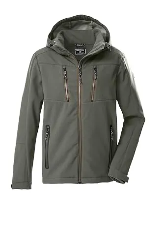 killtec Herren Softshelljacke KOW 79 MN mit abzippbarer Kapuze - Outdoor Freizeitjacke für Herren, winddicht und wasserabweisend (10.000 mm), ideal für aktive Freizeitgestaltung mit praktischen Zippertaschen und weichem Fleece-Innenfutter.