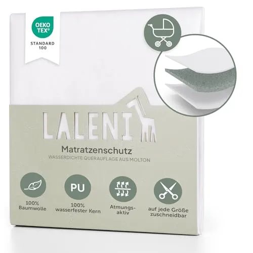 Laleni Inkontinenzunterlage wasserdicht & atmungsaktiv 50x70 cm für Babys | Molton Matratzenauflage aus Baumwolle Wickelunterlage | Inkontinenz Bettunterlage | Wochenbettzubehör | Bettschutz
