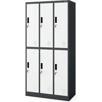 Schließfachschrank 3B2A – Metallspind mit 6 Fächern - Robuster Schließfachschrank aus pulverbeschichtetem Stahlblech, ideal für Schulen und Fitnesszentren. Mit 6 abschließbaren Fächern und Lüftungsschlitzen für optimale Luftzirkulation. Maße: 185 cm x 90 cm x 45 cm.