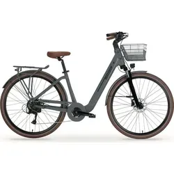 MBM Elektro-Citybike NEFELE 28 Zoll, grau - Hochwertige Ausstattung für jeden Anlass - E-Bike mit leistungsstarkem Etrotek Heckmotor, 120 km Reichweite und komfortabler 7-Gang Shimano Schaltung. Ideal für Stadtfahrten und lange Touren.