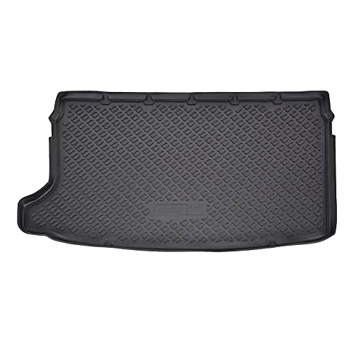 J&J AUTOMOTIVE | Gummi-Kofferraumwanne Kofferraumschale Fahrzeugspezifisch Für ab 2018 (Obere Boden), Antirutsch, Passgenau, Aufrollbar, Schwarz