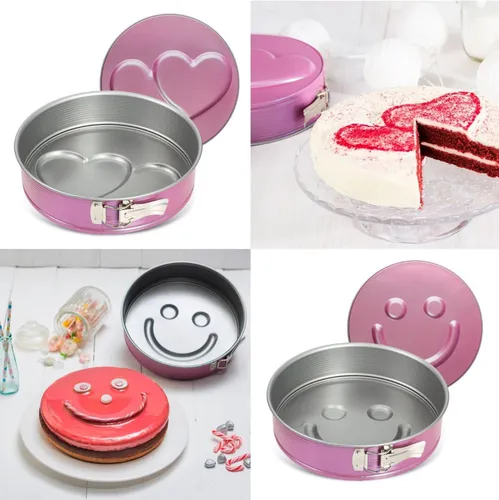 Zenker Springform Creative Studio 2 Back- Motivböden Herzen + Smiley 26 cm