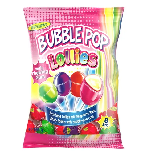 Woogie Lizaki z Gumą Bubble Pop 144 g Woogie 9002859102936