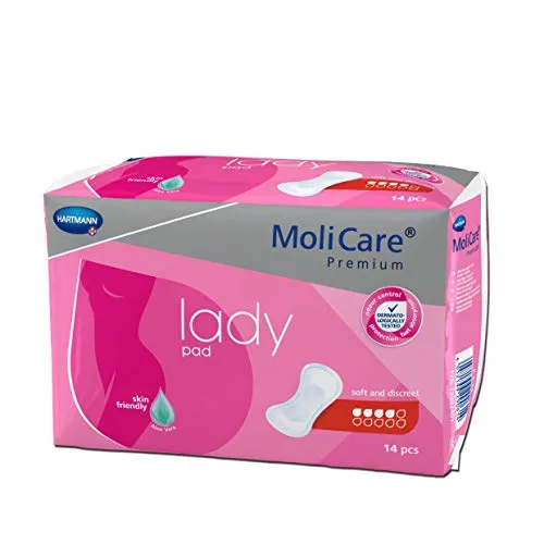MoliCare Premium Lady Pad 4 Tropfen - 168 Stück - Inkontinenzeinlagen für Frauen, bieten zuverlässigen Schutz und hohen Tragekomfort für ein selbstbewusstes Gefühl im Alltag.