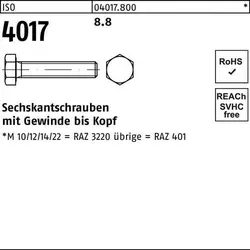 Reyher Sechskantschrauben ISO 4017 8.8 M 27 x 150 (10 Stück) - Schrauben, hochwertige 8.8er Qualität für zuverlässige Verbindungen, ideal für Bau- und Reparaturprojekte.