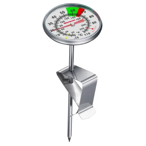 WESTMARK Milch-Thermometer mit Clip - Präzises Thermometer für Milch - Wetterstationen, ideal für die Zubereitung von Milchprodukten mit präziser Temperaturmessung dank Clip-Funktion.