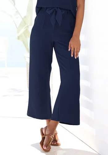 VIVANCE Schlupfhose blau Größe 42 - Elegante Schlupfhose mit Gürtelschlaufen und elastischem Bund, ideal für lässige und schicke Outfits. Pflegeleichte Kunstfaser sorgt für hohen Tragekomfort.