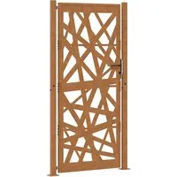 vidaXL Gartentor 105x205 cm - Wetterfester Stahl mit Lichtdesign - Gartenzäune: Elegantes, lasergeschnittenes Design aus korrosionsbeständigem Stahl für langlebige Schönheit und einfache Montage. Ideal für Einfahrten und Grundstücksgrenzen.