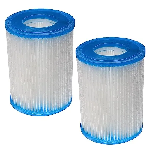 vhbw 2X Filterkartusche kompatibel mit Bestway Flowclear 2.006 l/h, 3.028 l/h Swimmingpool, Filterpumpe - Wasserfilter Blau Weiß