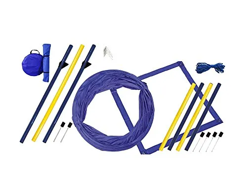 Procyon Dog Agility Starter-Set für Hunde - Agility-Ausrüstung für Hunde: Umfassendes Set mit Tunnel, Slalomstangen und Hürde für abwechslungsreiches Training und optimale Fitness von Hunden aller Größen.