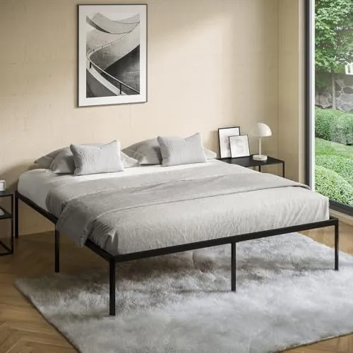 STEELSØN Situla Metallbett 180x200 cm – Bettgestell mit Lattenrost – Stabiler Bettrahmen in schwarz – Bett Metall mit Stauraum – minimalistisches Doppelbett