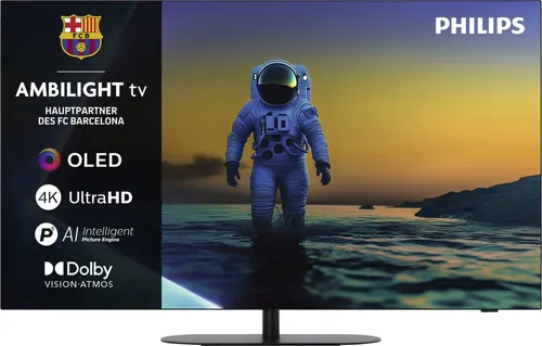 Philips Ambilight 65OLED810 4K OLED Smart TV - Fernseher mit 65 Zoll, beeindruckendem Ambilight für ein immersives Seherlebnis und P5 AI Perfect Picture Engine für lebensechte Bilder in Ultra HD.
