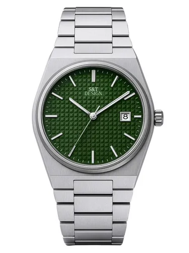 S&T Design Quarzuhr Herrenuhr Edelstahl Armbanduhr Herren Uhr Datum Silber, (Geschenkebox (Etui), inkl. Uhrenbox), Einfache Männer Uhr Metall Silber Datum Wasserdicht 3Bar