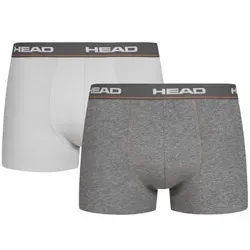 Head Boxershorts Basic Boxer Hüft-Shorts Unterhose Outdoorsport (Set, 2er-Pack) mit Logo auf dem Elastikbund grau XL