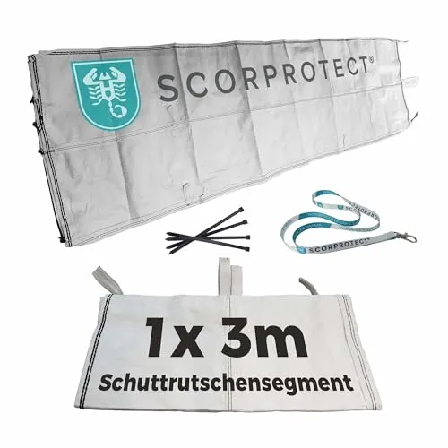 Scorprotect® Schuttrutsche 3 m flexibel - Bauschuttrutsche Ersatz/Verlängerung - Vorbereitungsmaterialien für effizienten Schutttransport, faltbar und einfach zu montieren, ideal für Baustellen bis 27 m Höhe.