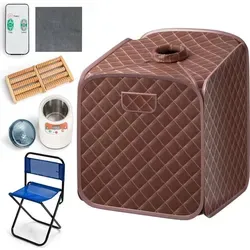 GOPLUS Dampfsauna, 2L private Saunakabine mit Stuhl, Fußmassage, Roller, 9 einstellbare Temperaturstufen, Heimsauna zur Gewichtsreduktion, Entgift...
