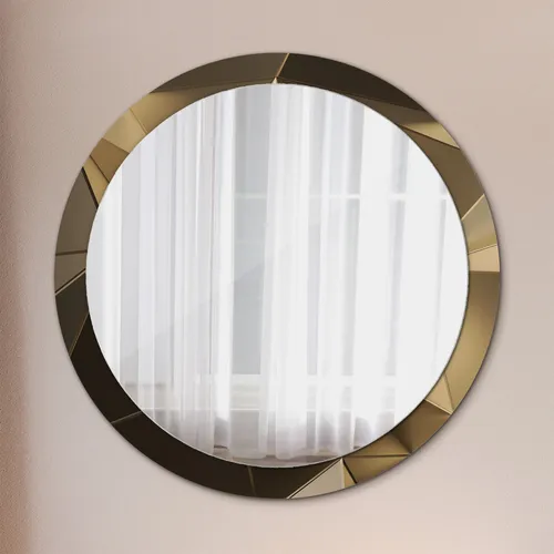 Tulup Rund Spiegel Beige 100x100 cm - Edler runder Wandspiegel mit einzigartigem Print-Design, ideal für jeden Raum. Hergestellt aus langlebigem Spiegelglas, vereint er Funktionalität und moderne Ästhetik.