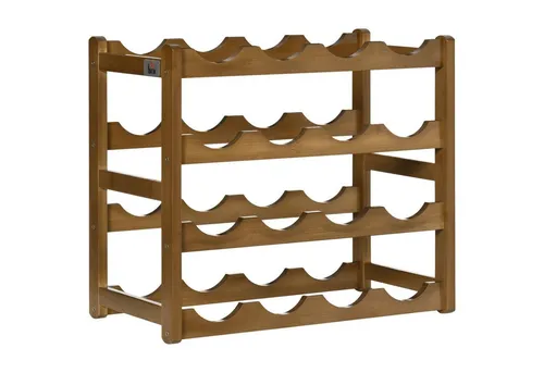 HOMCOM Weinregal für 16 Flaschen - Wasserfestes Standregal aus Bambus, ideal für die stilvolle Aufbewahrung Ihrer Weine. Mit Platz für 16 Flaschen und kompakten Maßen von 43 x 23,5 x 38 cm.