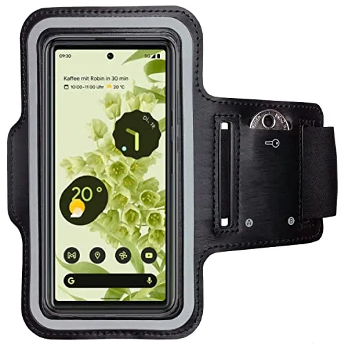 CoverKingz Sportarmband für Google Pixel 6 - Armtasche mit Schlüsselfach Oberarm Halterung - Sport Laufarmband Handy Armband Schwarz