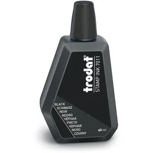 trodat Stempelfarbe schwarz 28,0 ml - Nachtränken von Gummi- und Polymerstempeln, ohne Öl und in praktischer Verstreicherflasche