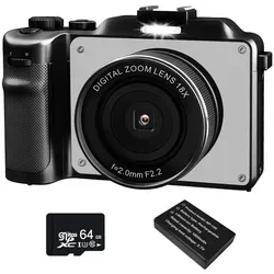 48MP Digitalkamera mit 4K HD und 18x Digitalzoom