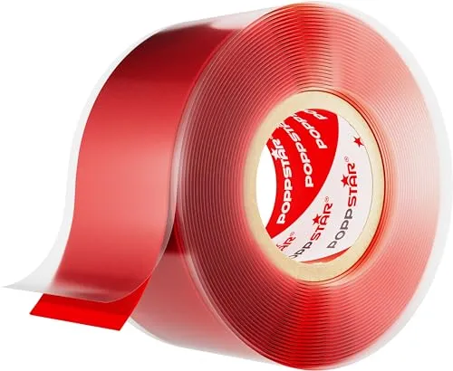 POPPSTAR selbstverschweißendes Silikonband, 3m x 25mm, Isolierband und Dichtungsband (Wasser, Luft), rot, 1 Rolle