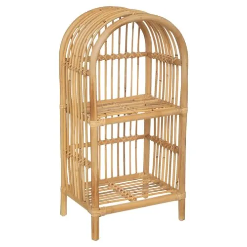 Atmosphera Kinderbuchregal aus Rattan - H76 cm - Beige - Bücherregal aus Rattan, ideal für Kinderzimmer, bietet stilvollen Stauraum und fördert die Leselust.