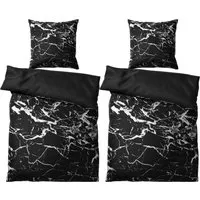 Sanilo Bettwäsche Marmor Schwarz 135x200 cm in schwarz von Sanilo