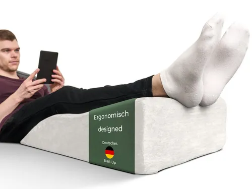 Ergonomisches Venenkissen - Beinhochlagerung für maximalen Komfort - Kissen zur Beinhochlagerung, ideal zur Unterstützung der Blutzirkulation und Entlastung von Knie und Wirbelsäule. Pflegeleichter Bezug, waschbar bei 40°C.