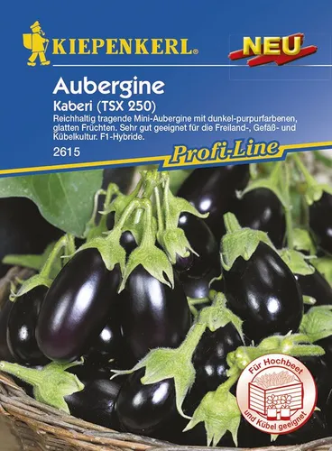 Kiepenkerl Aubergine Kaberi (TSX 250) Solanum melongena, Inhalt: 5 Korn