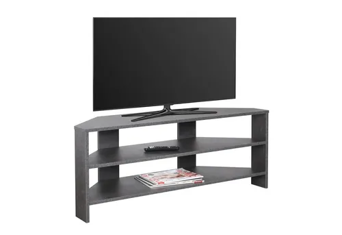 RICOO TV-Regal WM069-BG, modernes Eckregal für Fernseher - TV-Regal für Wohnzimmer oder Schlafzimmer, bietet optimalen Stauraum für Ihre AV-Geräte und schützt den Boden mit selbstklebenden Filzgleitern.
