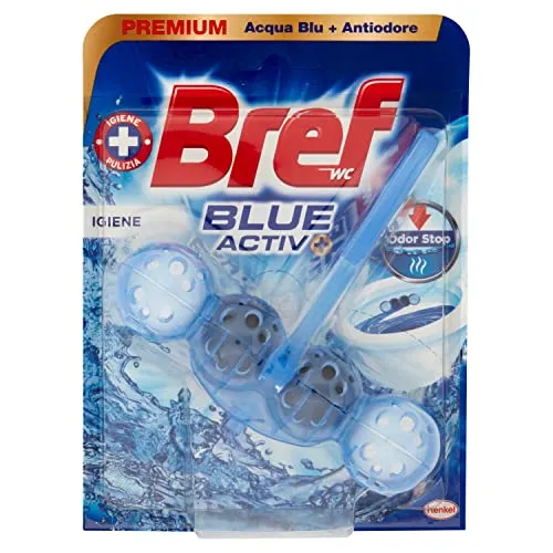 Bref Bref Wc Power Activ Blue Duftreiniger aus desinfizierenden Tabletten für Badezimmer, sauber, frisch, Einzelgröße - 500 g