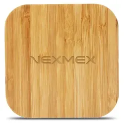 NEXMEX Kabellos Ladegerät Smartphone Ladematte Wireless Bambus 15W Ladestation