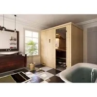 Finntherm Sauna Cenik Natur 144 cm x 144 cm Wandstärke 40 mm