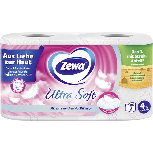 Zewa Ultra Soft Toilettenpapier 4-lagig – 2 x 150 Blatt