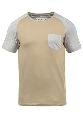 Indicode IDGresham Herren T-Shirt Kurzarm Shirt mit Rundhals-Ausschnitt Brusttasche Baumwollmischung Regular fit, Größe:XL, Farbe:Sand (037)