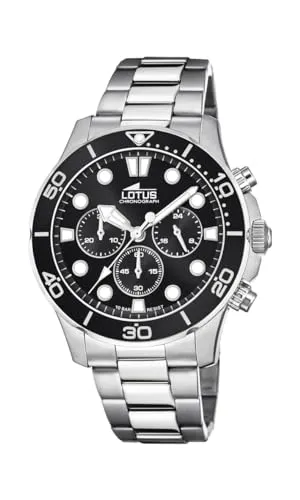 Lotus Herrenuhr 18756/3 - Edelstahl-Armbanduhr mit Chronograph - Chronograph mit 24-Stunden-Anzeige, wasserdicht bis 10 ATM und leuchtenden Zeigern für optimale Ablesbarkeit bei Dunkelheit. Perfekt für stilbewusste Männer.