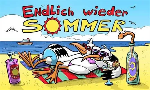 Flagge ENDLICH WIEDER SOMMER 90 x 150cm mit 2 Messingösen, Sommer, Sonne, Strand