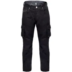 Bores Cargo Motorradjeans, schwarz, Größe 40 für Männer