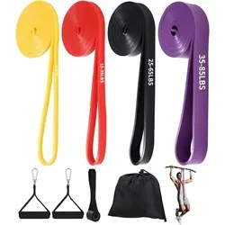 SinLaw Trainingsband Set – 4 Widerstandsübungsbänder für Krafttraining - Fitnessbänder mit 4 Widerstandsstufen für individuelles Training. Ideal für Anfänger und Profis, leicht transportierbar und perfekt für vielseitige Übungen.