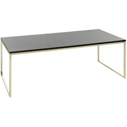 Mid.you Couchtisch in Schwarz und Gold, U-Form, 60x45x120 cm - Eleganter Couchtisch in Gold und Schwarz, ideal für moderne Wohnzimmer. Mit stabilem Stahlgestell und großzügiger Tischplatte für gemütliche Abende.